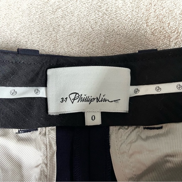 3.1 PHILLIP LIM // 98% wool navy blue cigarette trouser pants (0) - Picture 2 of 4